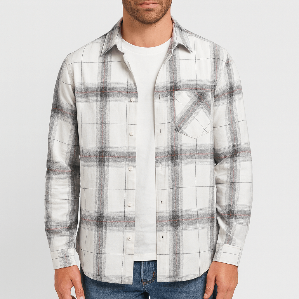 Stoneburry | Soft fabric relaxed fit plaid shirt