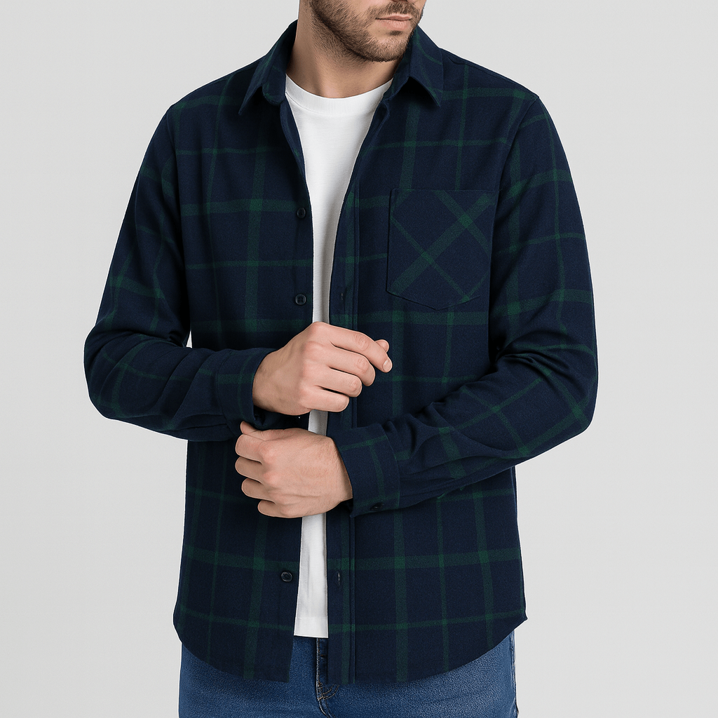 Stoneburry | Soft fabric relaxed fit plaid shirt