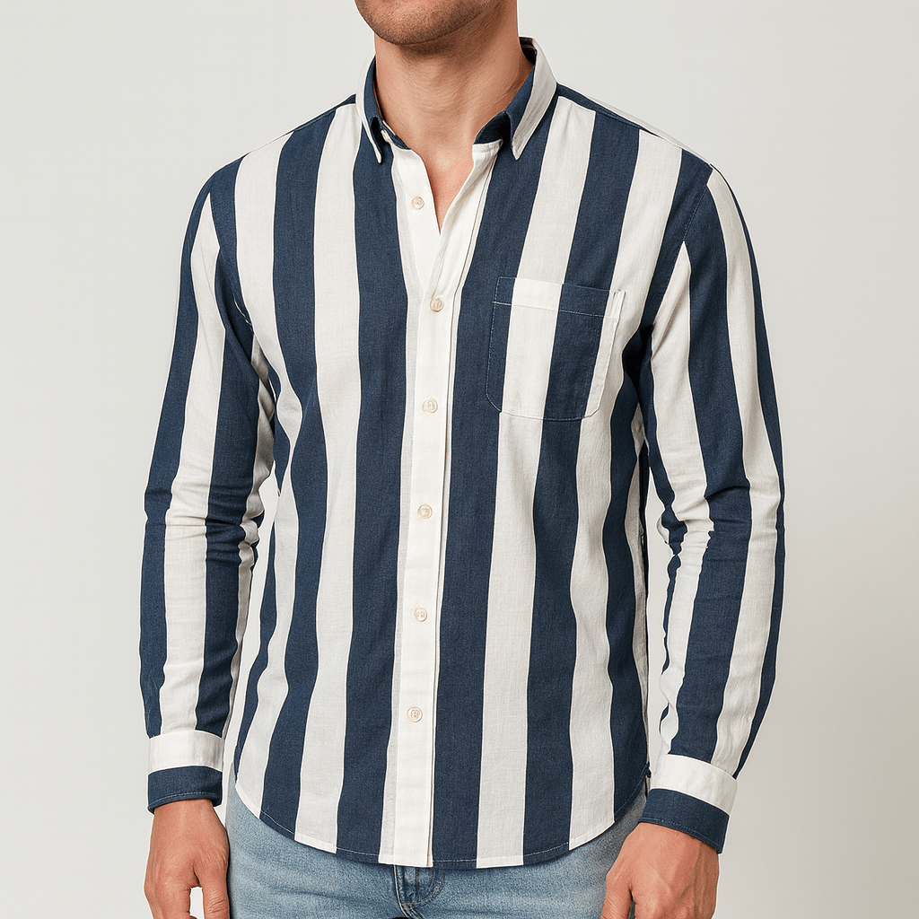 Stoneburry | Striped lightweight button-up shirt