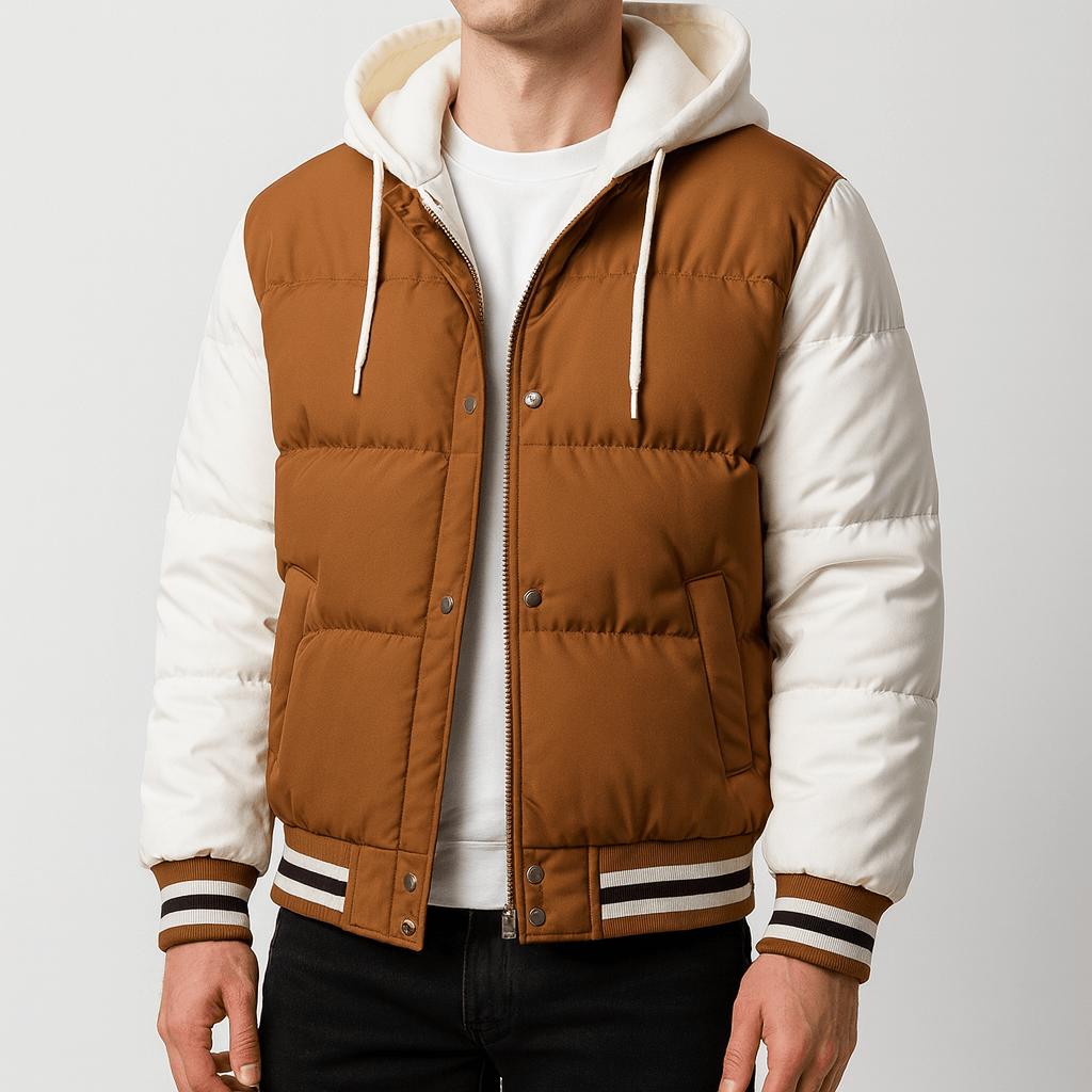 Stoneburry | Varsity puffer jacket with hood