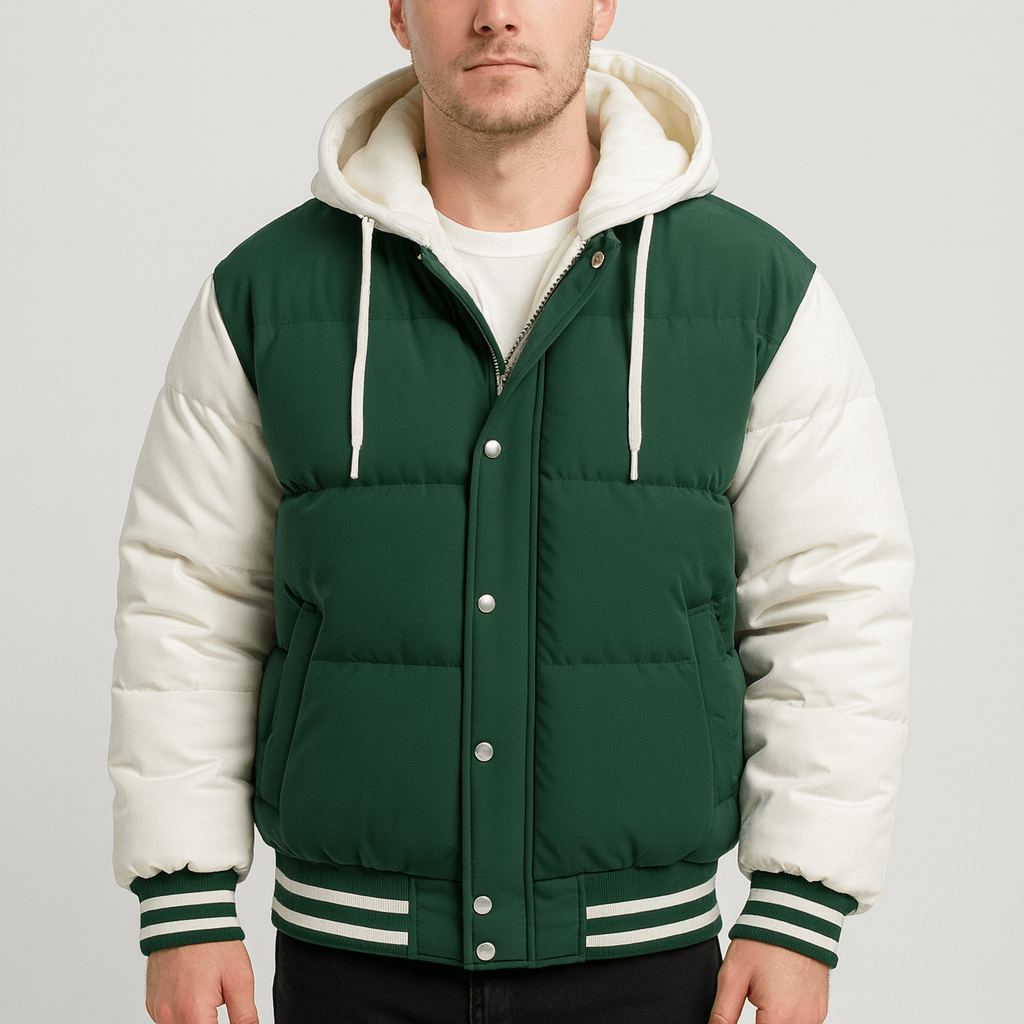 Stoneburry | Varsity puffer jacket with hood