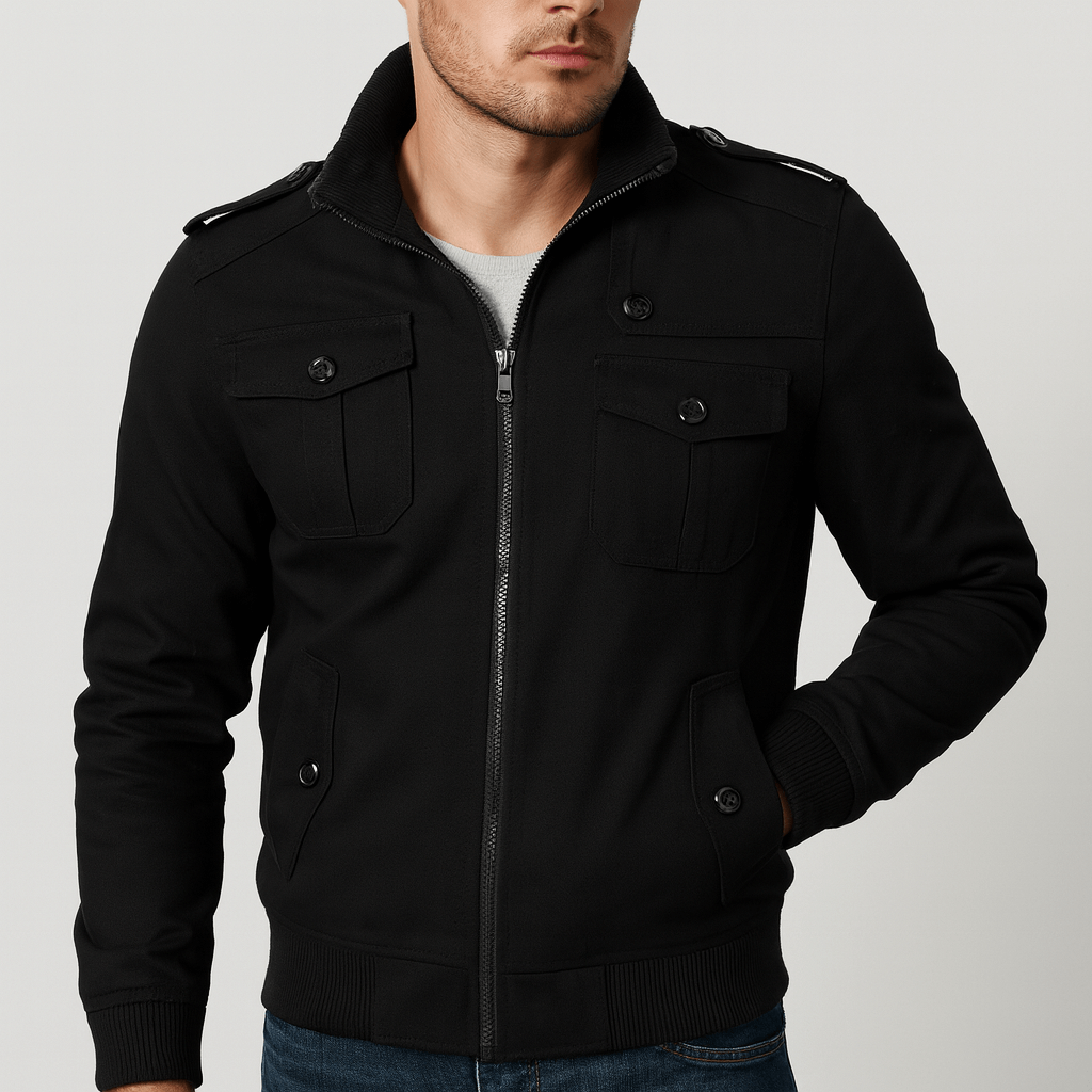 Stoneburry | Sleek silhouette bomber jacket with stand collar