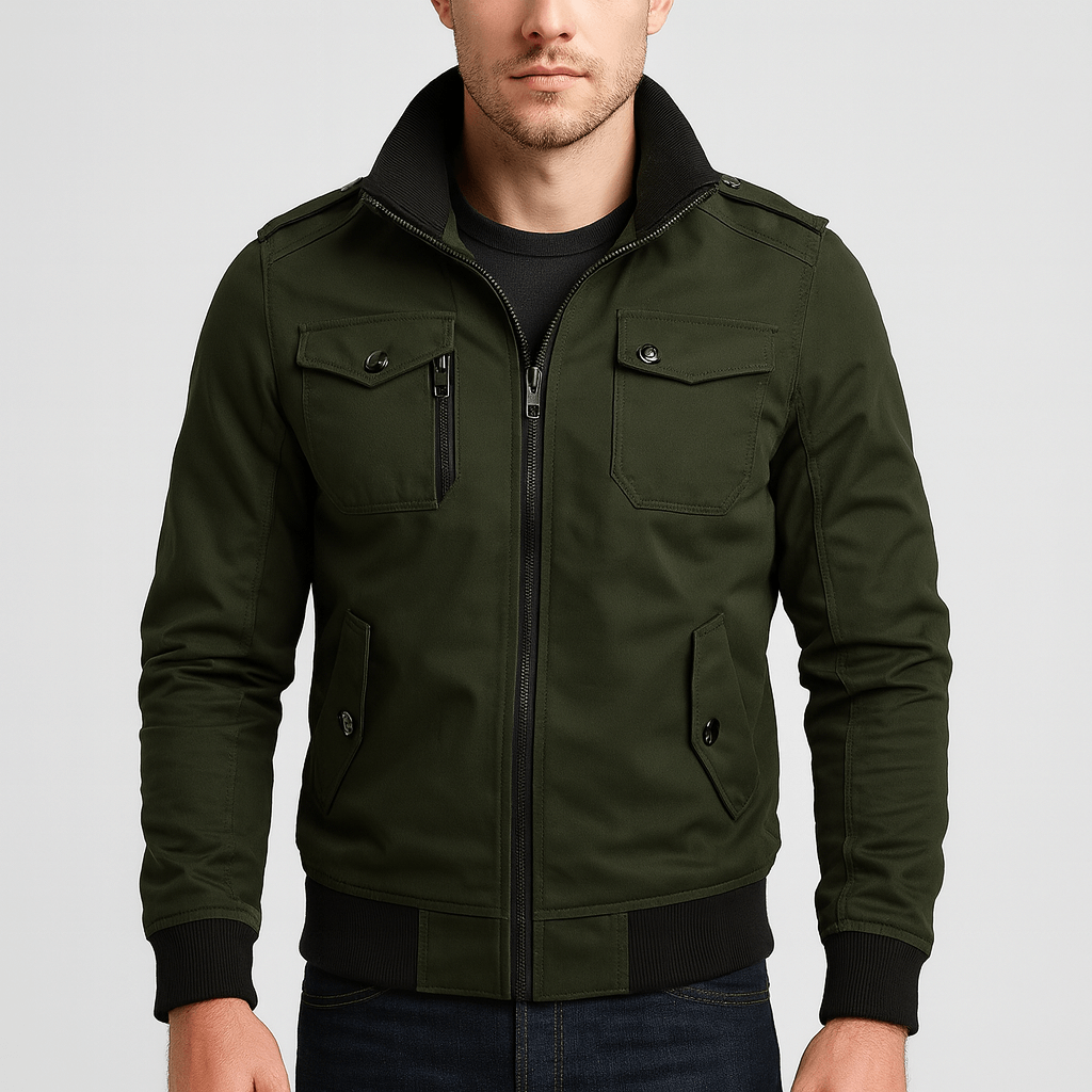 Stoneburry | Sleek silhouette bomber jacket with stand collar