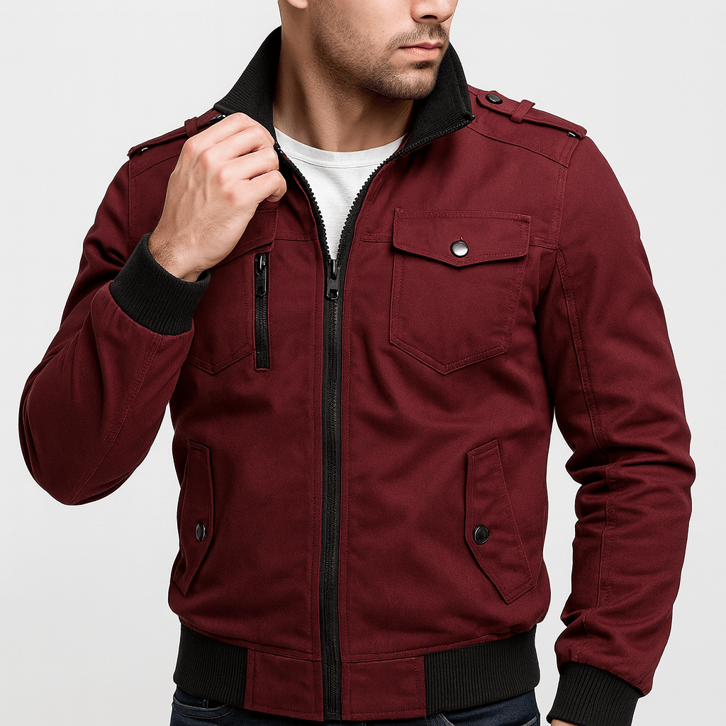 Stoneburry | Sleek silhouette bomber jacket with stand collar