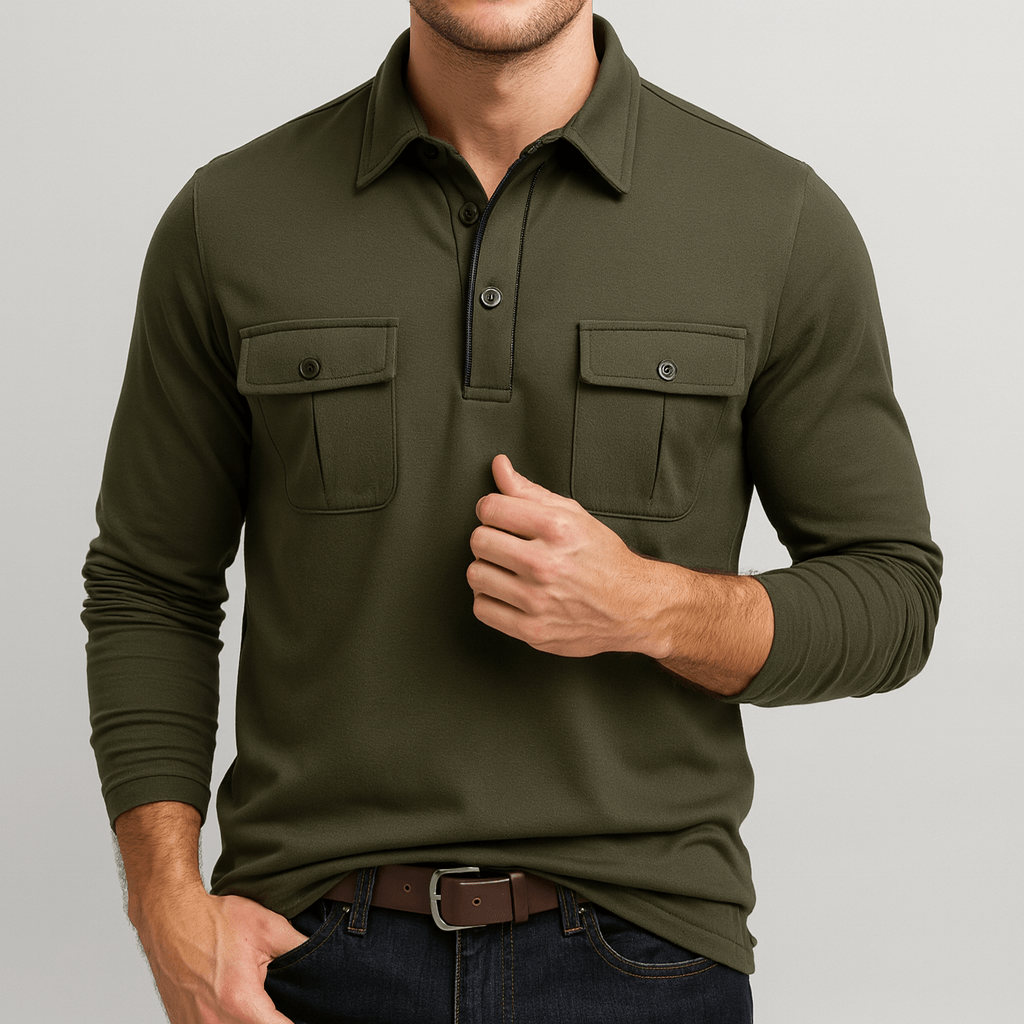 Stoneburry | Classic Fit Long Sleeve Polo