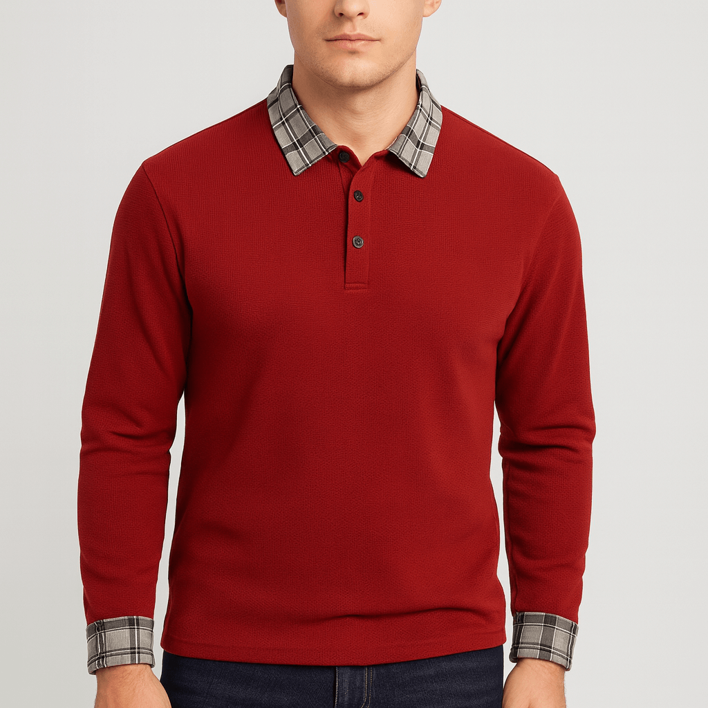 Stoneburry | Stylish Ribbed Knit Polo Shirt