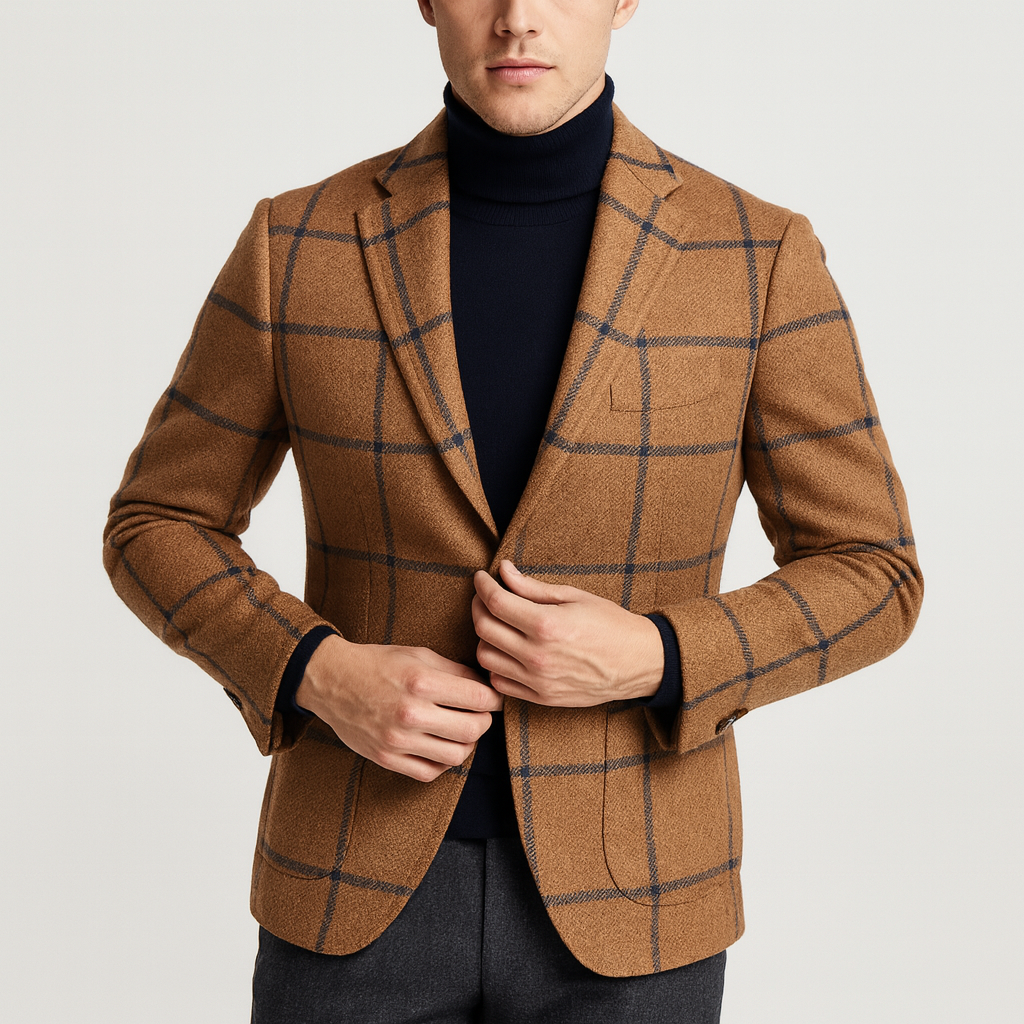 Stoneburry | Wool Blend Check Blazer