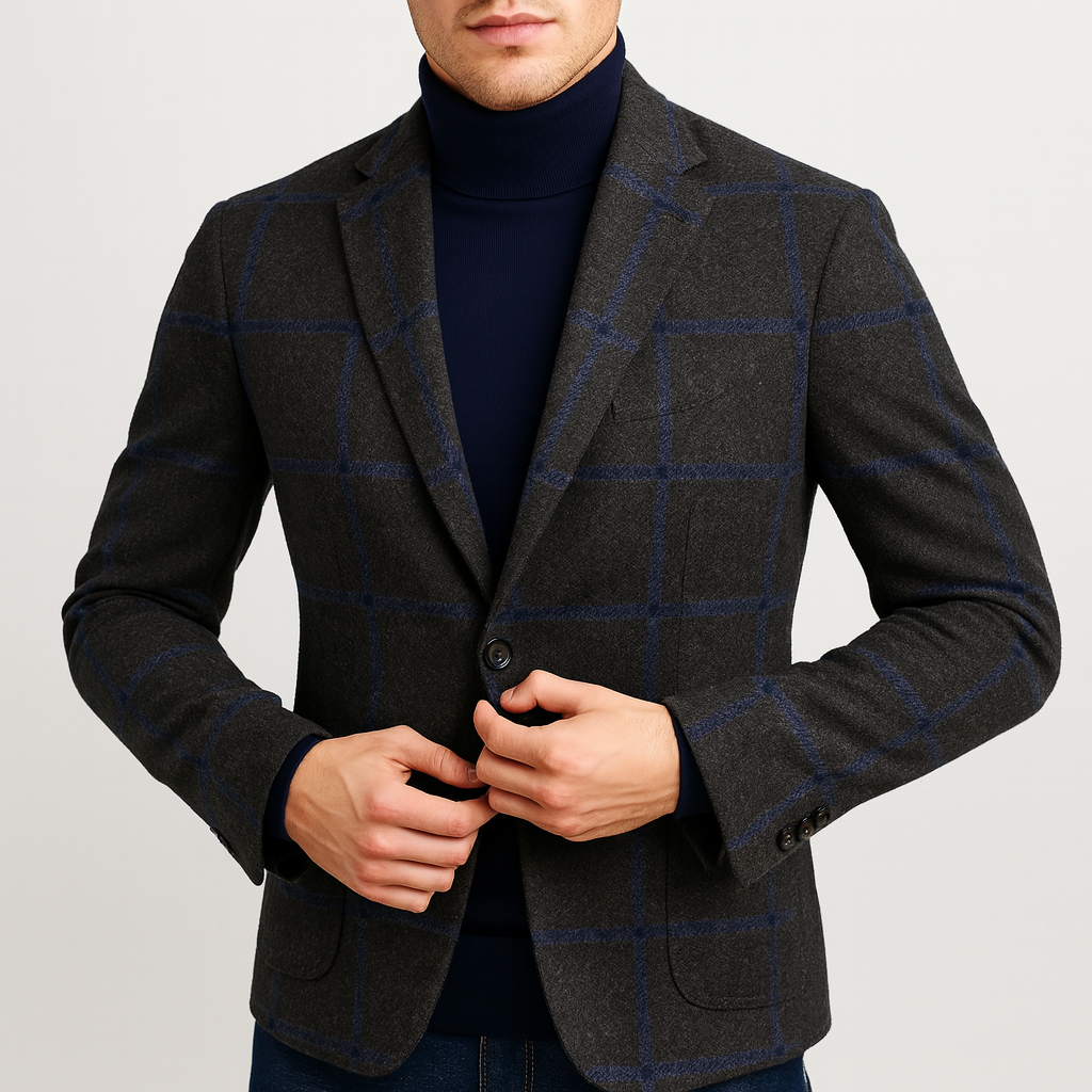 Stoneburry | Wool Blend Check Blazer