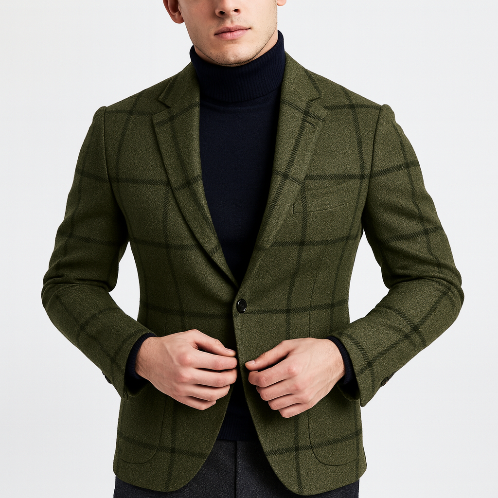Stoneburry | Wool Blend Check Blazer