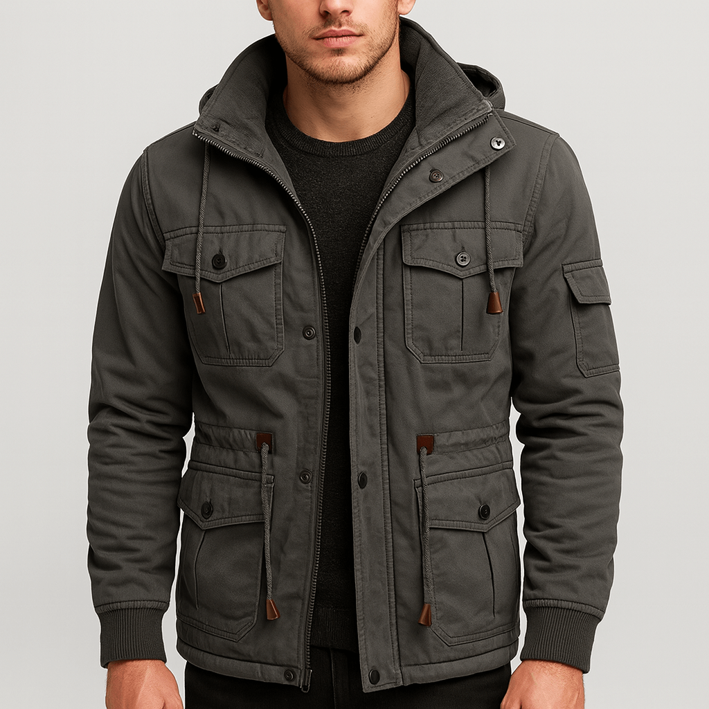 Stoneburry | Fleece lined utility jacket with multiple pockets