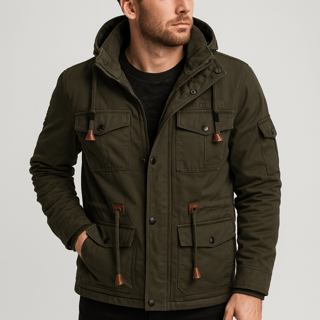 Stoneburry | Fleece lined utility jacket with multiple pockets