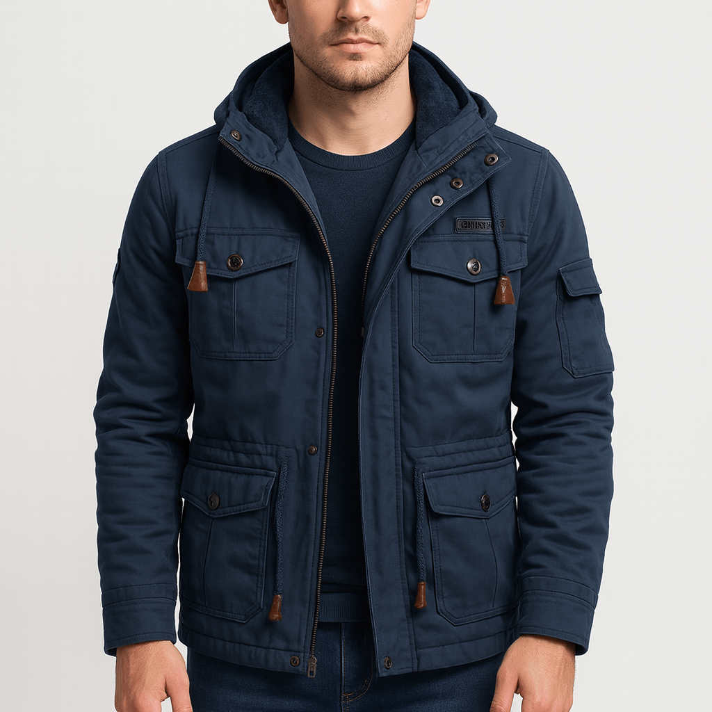 Stoneburry | Fleece lined utility jacket with multiple pockets