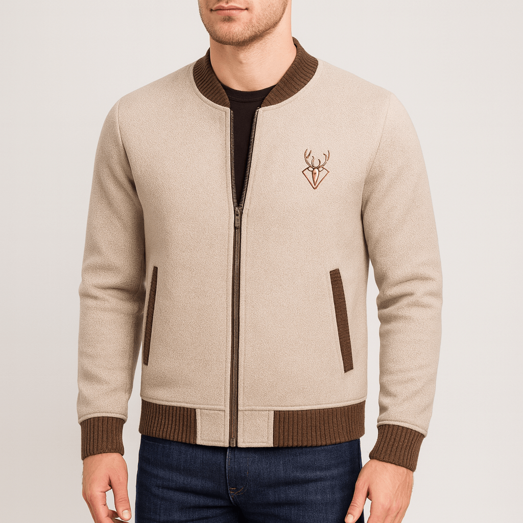 Stoneburry | Casual bomber jacket with deer emblem
