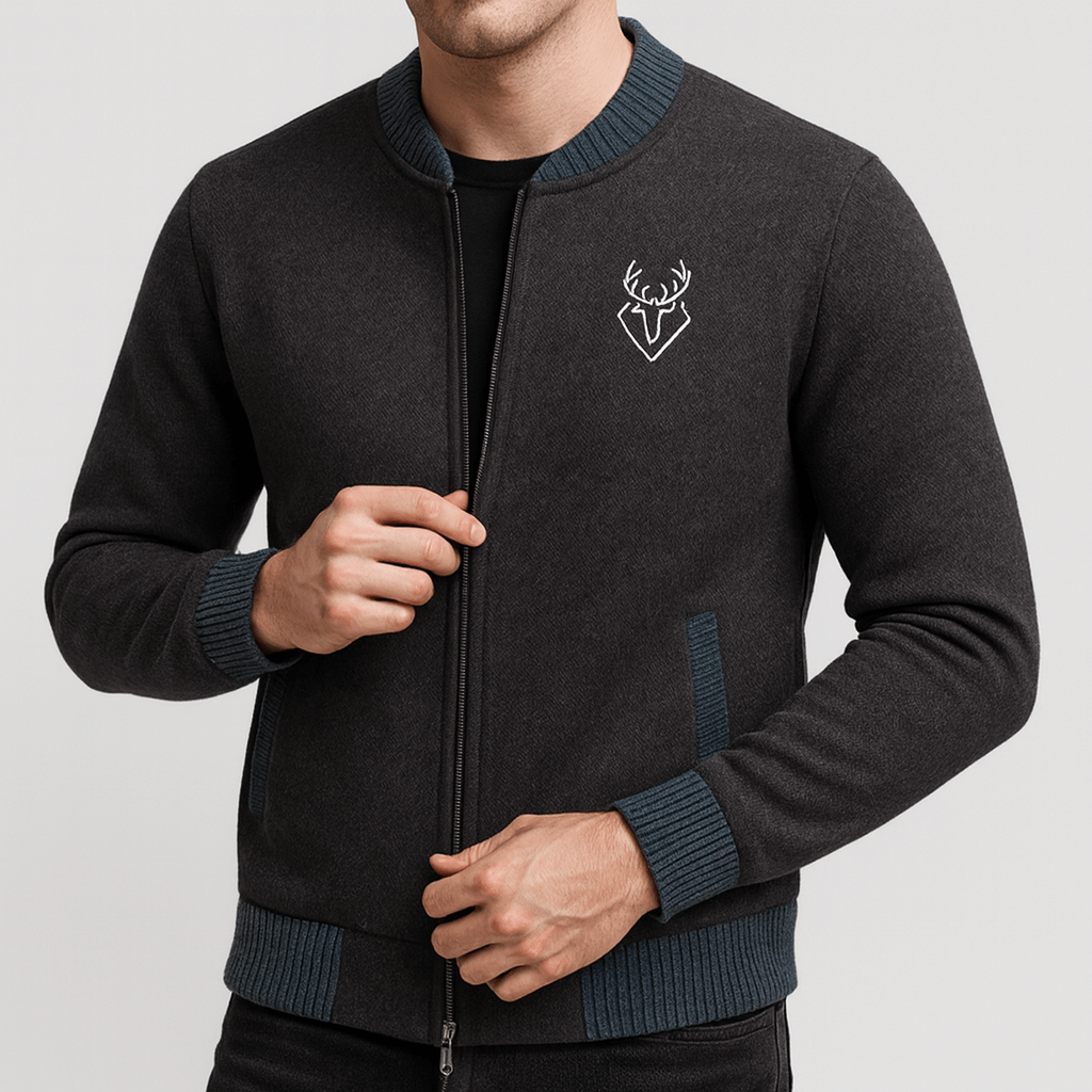 Stoneburry | Casual bomber jacket with deer emblem