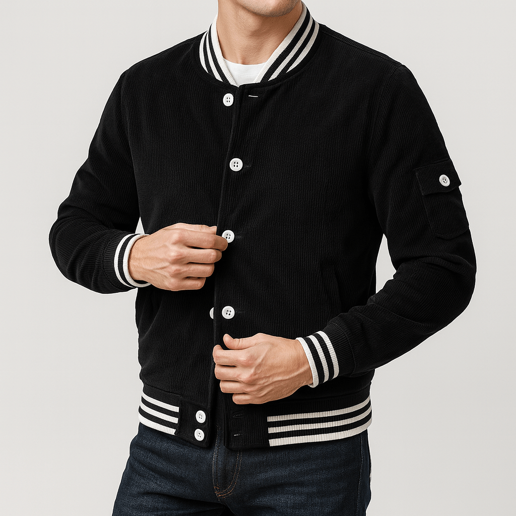 Stoneburry | Textured corduroy varsity jacket