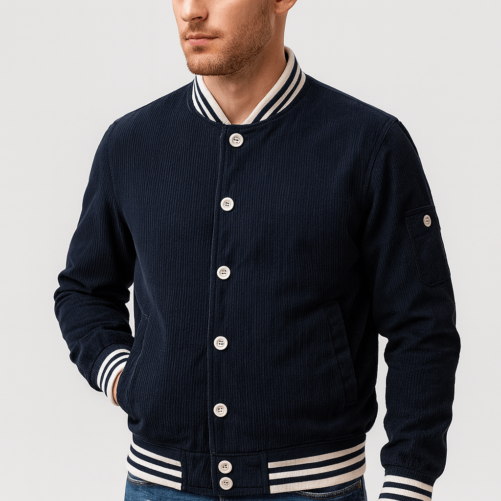Stoneburry | Textured corduroy varsity jacket