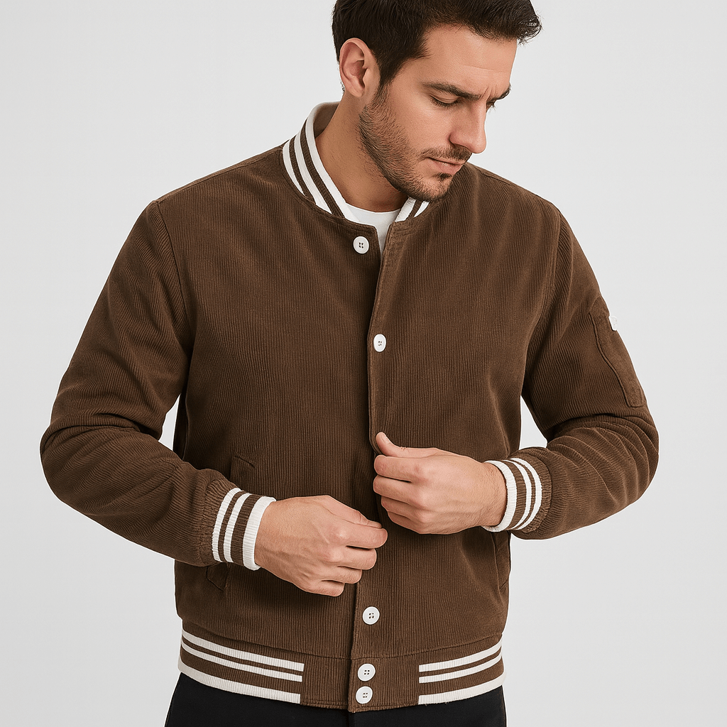 Stoneburry | Textured corduroy varsity jacket