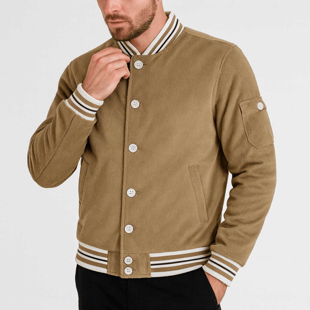 Stoneburry | Textured corduroy varsity jacket