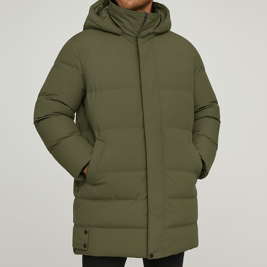Stoneburry | Insulated Hooded Long Puffer Coat