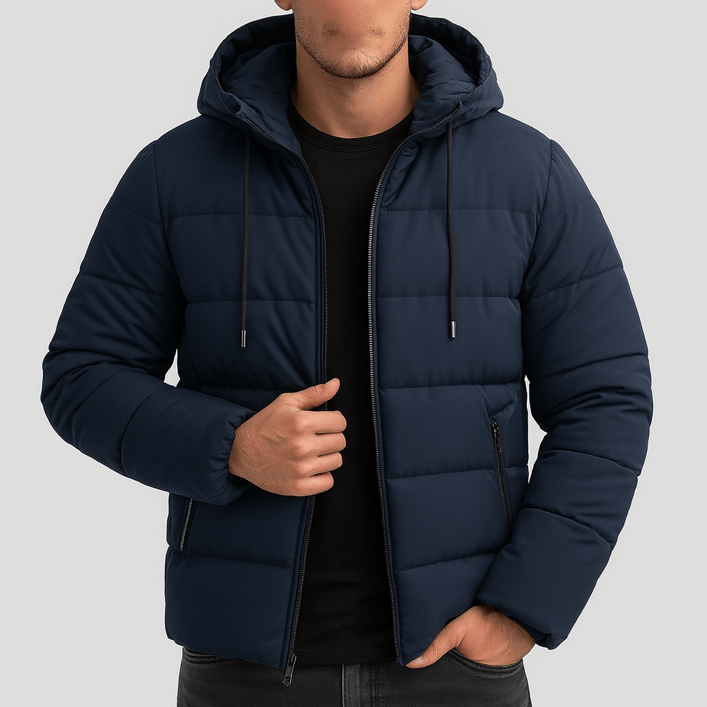 Stoneburry | Padded hooded black puffer jacket