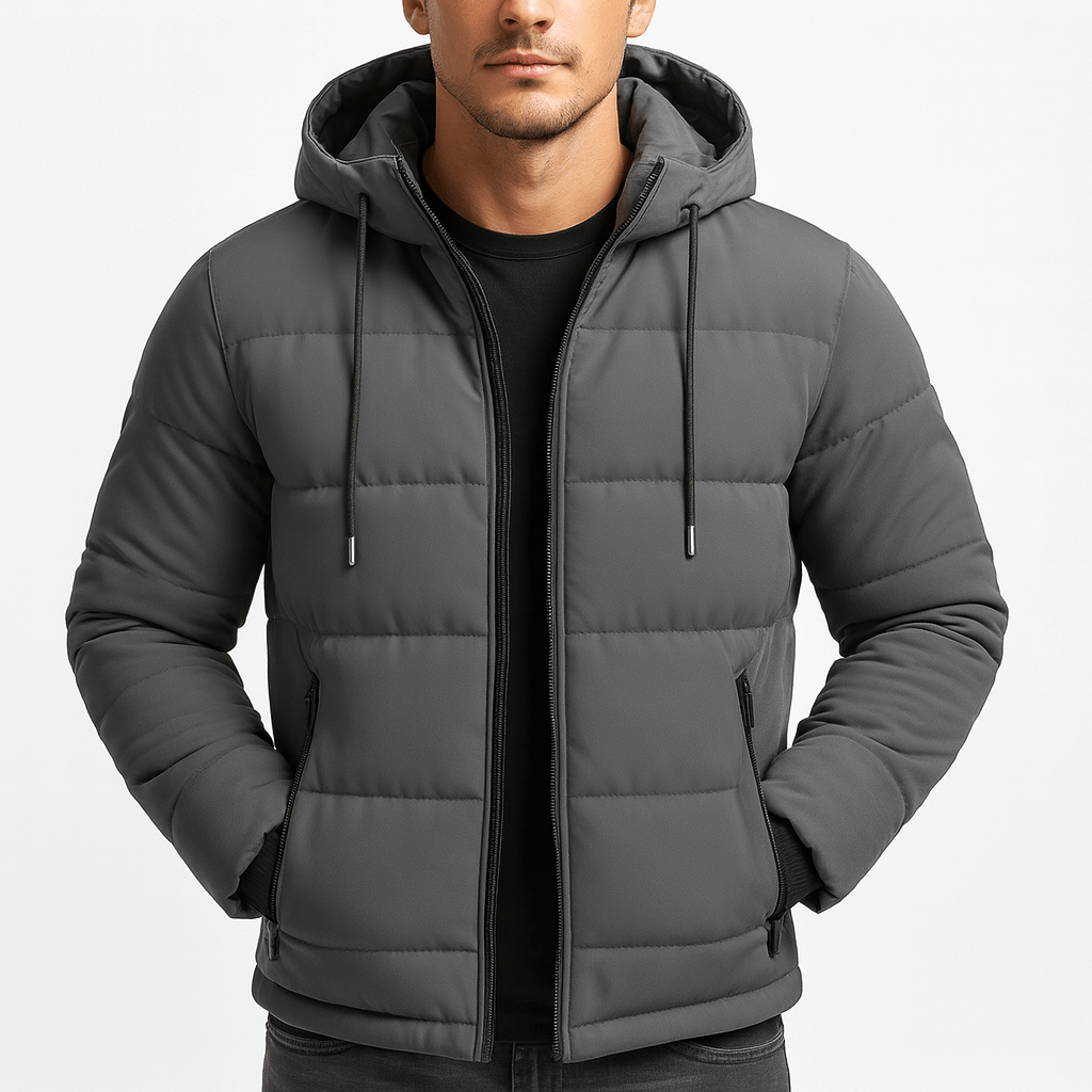 Stoneburry | Padded hooded black puffer jacket
