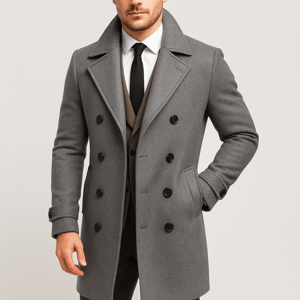 Stoneburry | Wool Blend Double-Breasted Overcoat