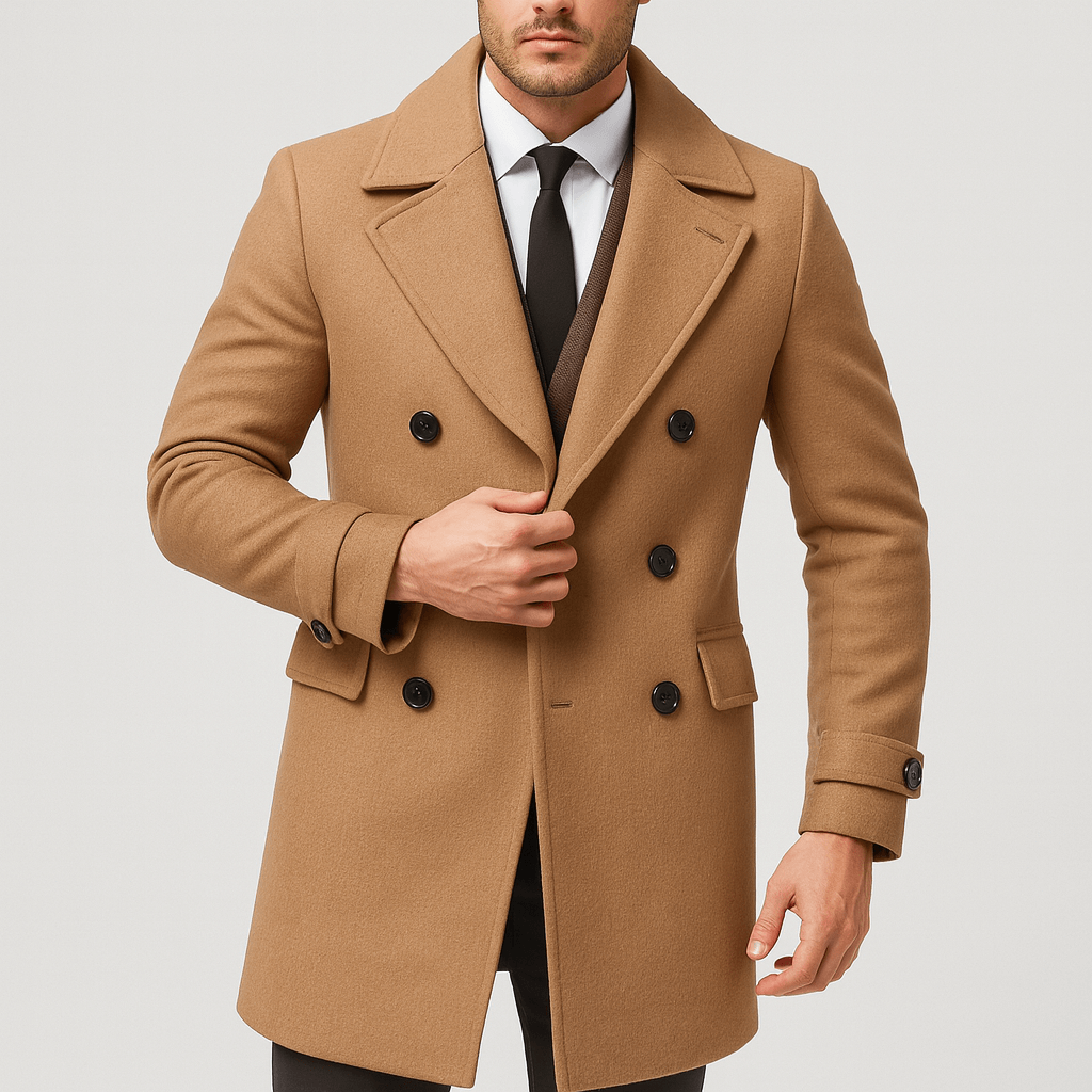 Stoneburry | Wool Blend Double-Breasted Overcoat