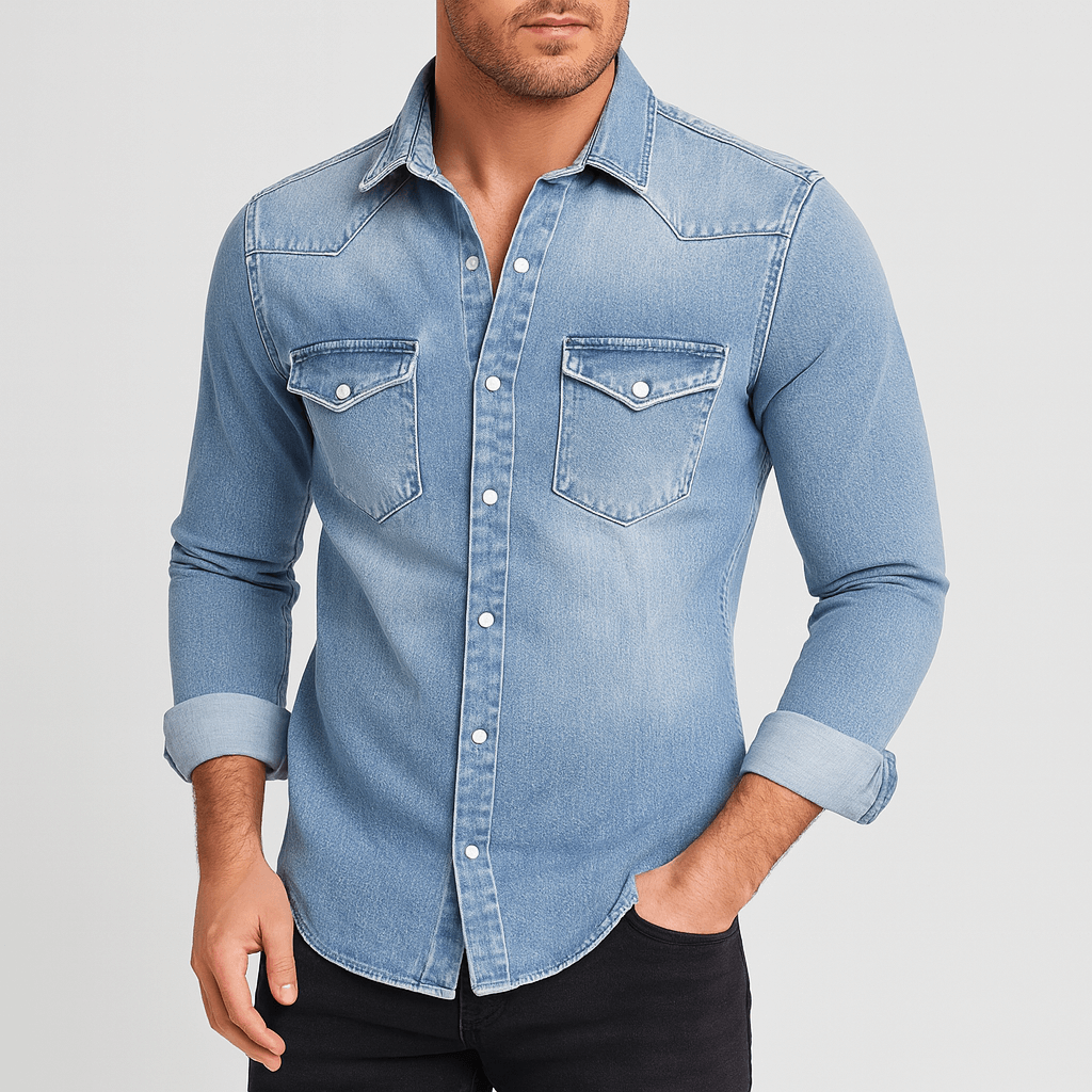 Stoneburry | Sustainable slim-fit denim shirt