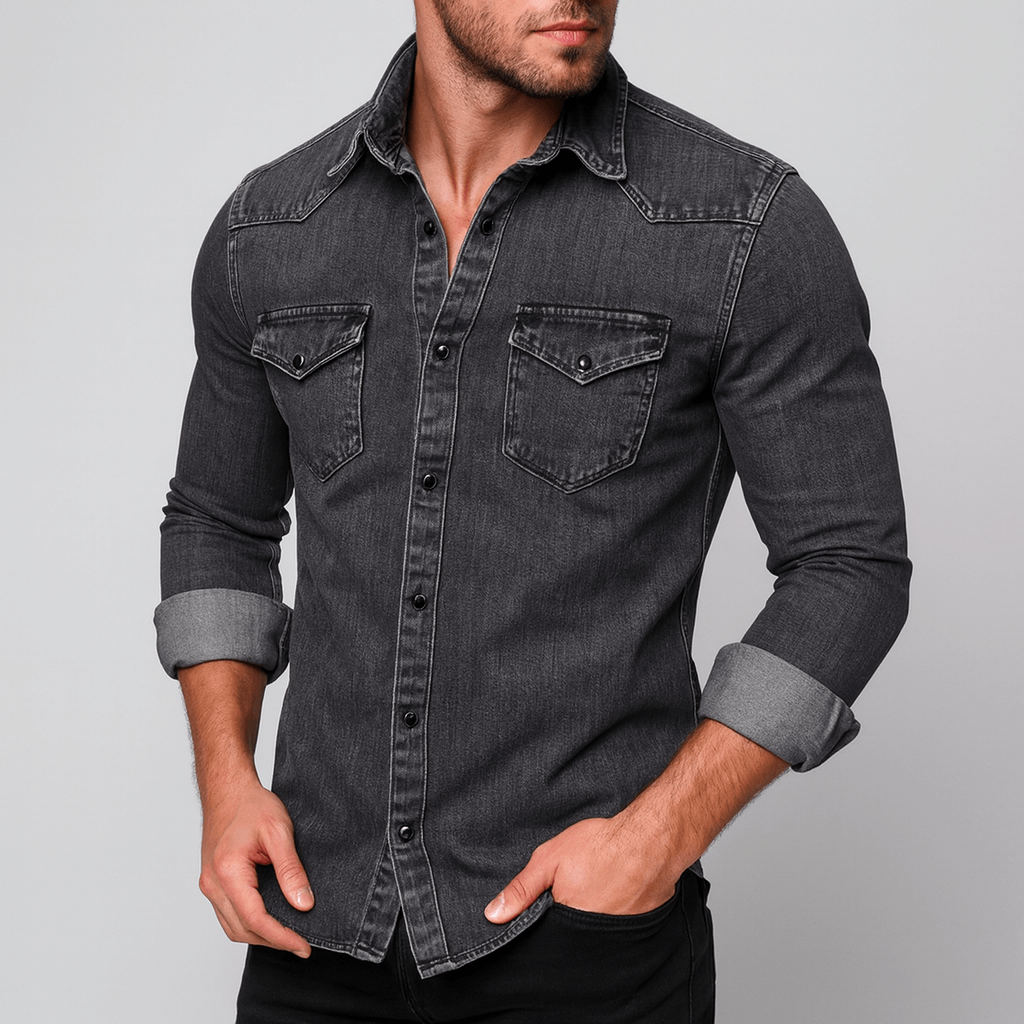 Stoneburry | Sustainable slim-fit denim shirt