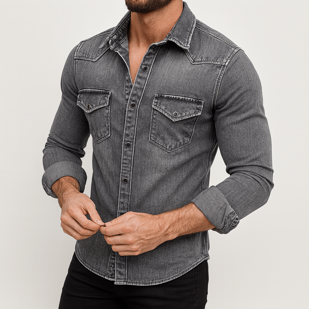 Stoneburry | Sustainable slim-fit denim shirt