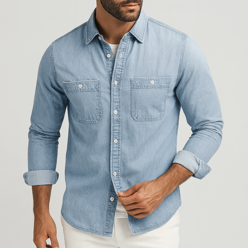 Stoneburry | Slim fit sustainable denim shirt