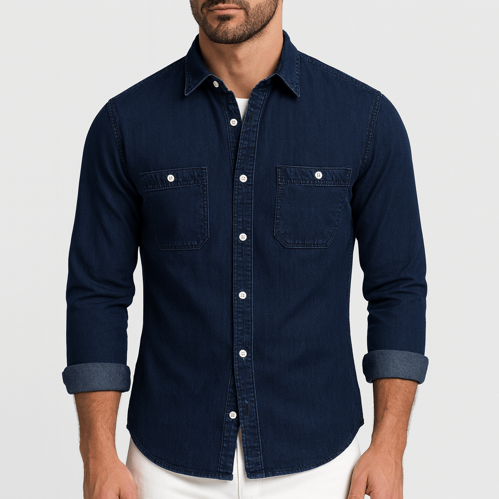 Stoneburry | Slim fit sustainable denim shirt