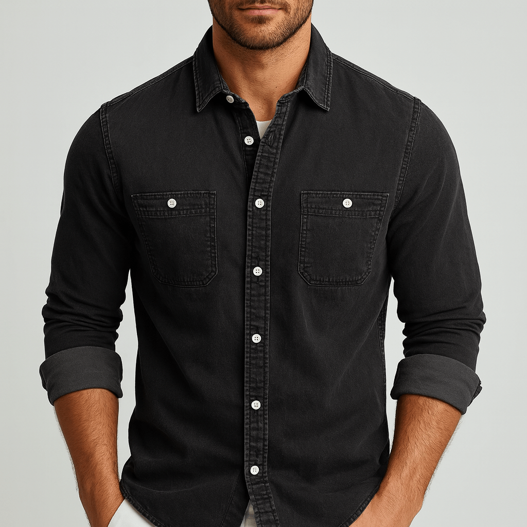 Stoneburry | Slim fit sustainable denim shirt