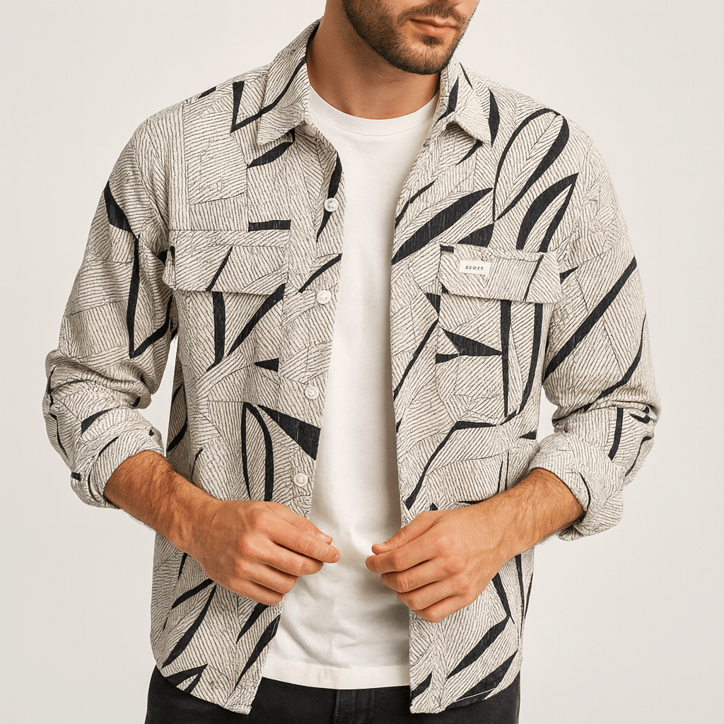 Stoneburry | Trendy Printed Long-Sleeved Shirt