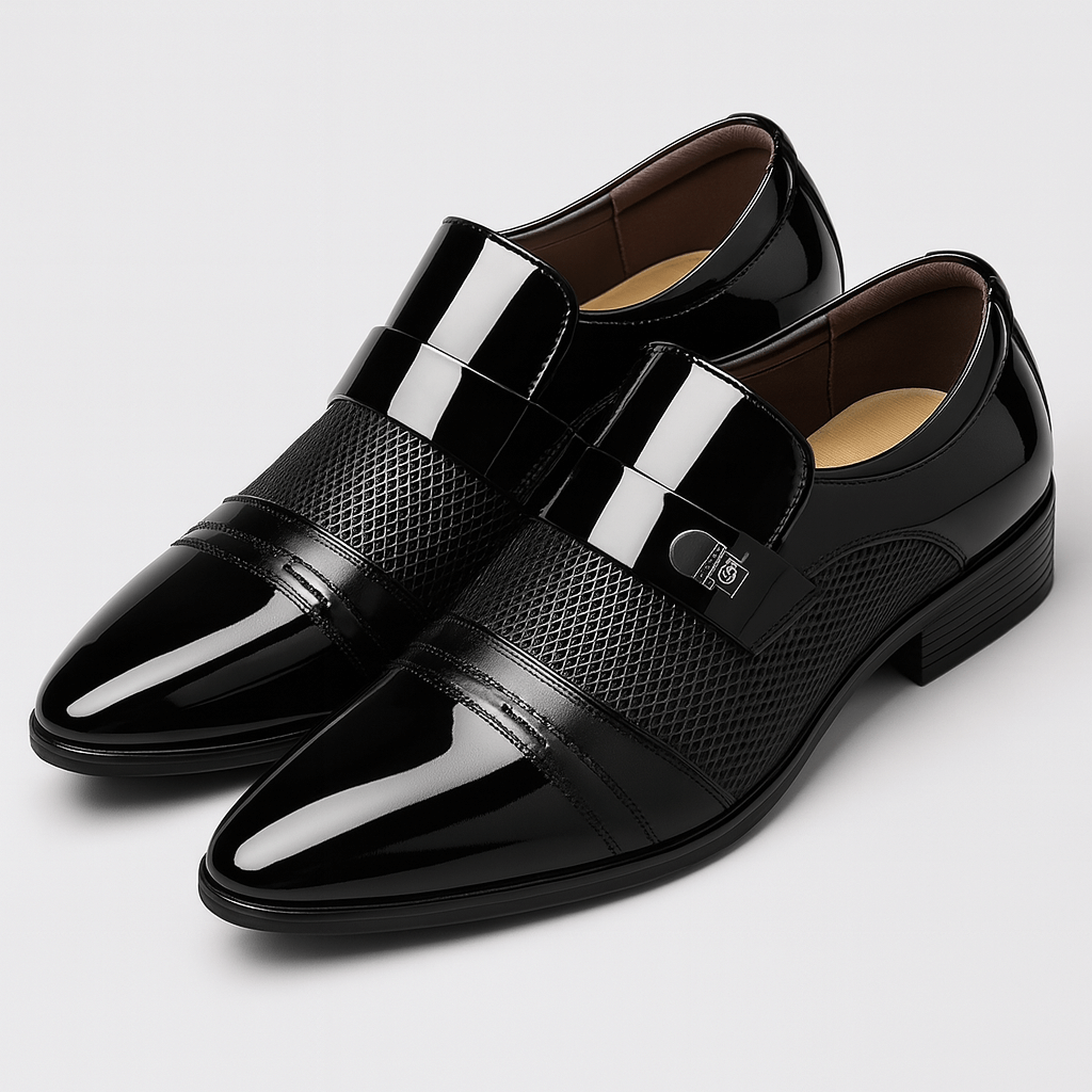 Stoneburry | Premium PU leather loafers with pointed toe