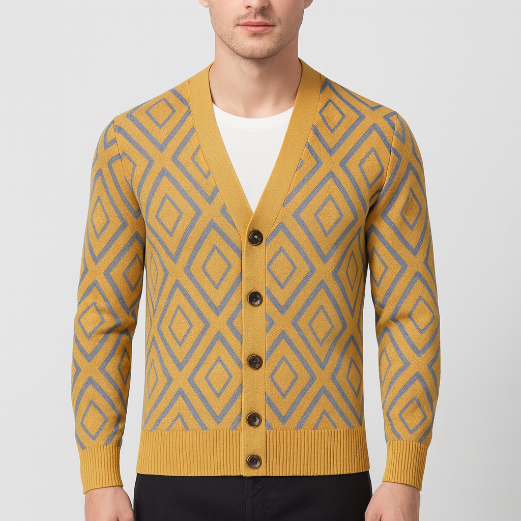 Stoneburry | Soft wool blend jacquard cardigan