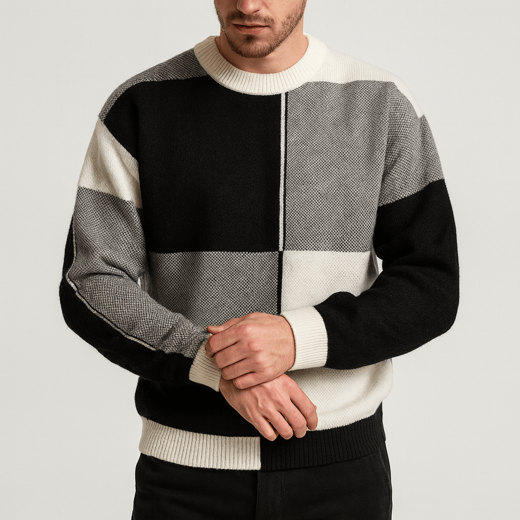Stoneburry | Soft knit geometric pattern sweater
