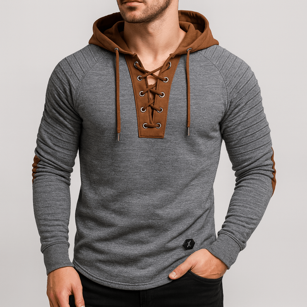 Stoneburry | Lace-up hooded sweatshirt