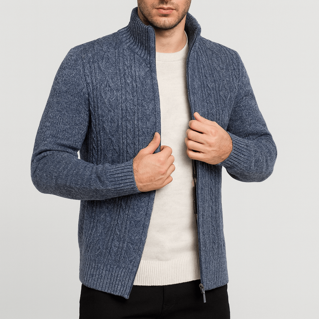 Stoneburry | Cable knit cardigan with zipper