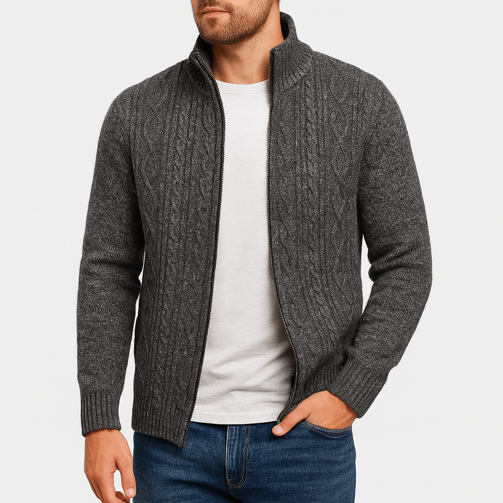 Stoneburry | Cable knit cardigan with zipper