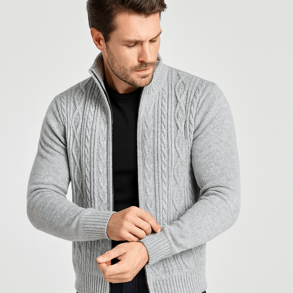 Stoneburry | Cable knit cardigan with zipper