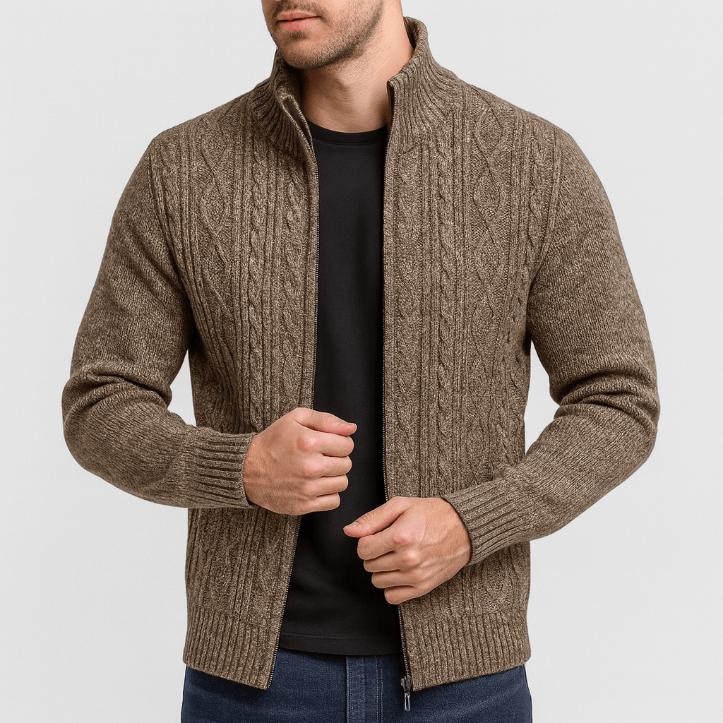 Stoneburry | Cable knit cardigan with zipper