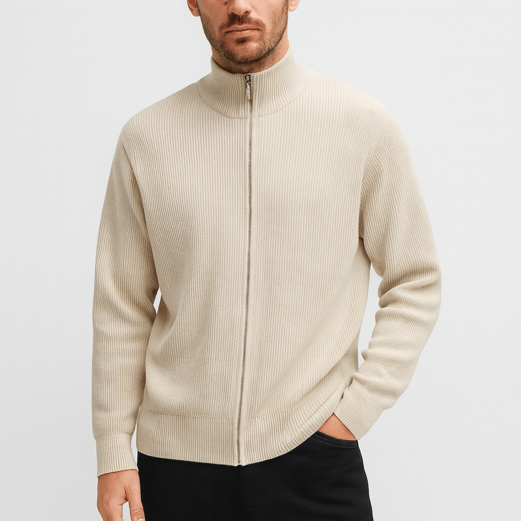 Stoneburry | Soft knit high-neck cardigan