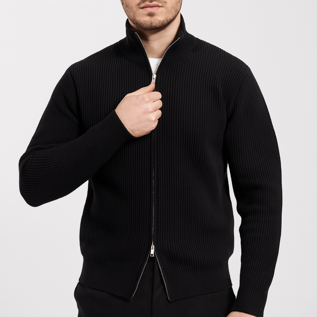 Stoneburry | Soft knit high-neck cardigan