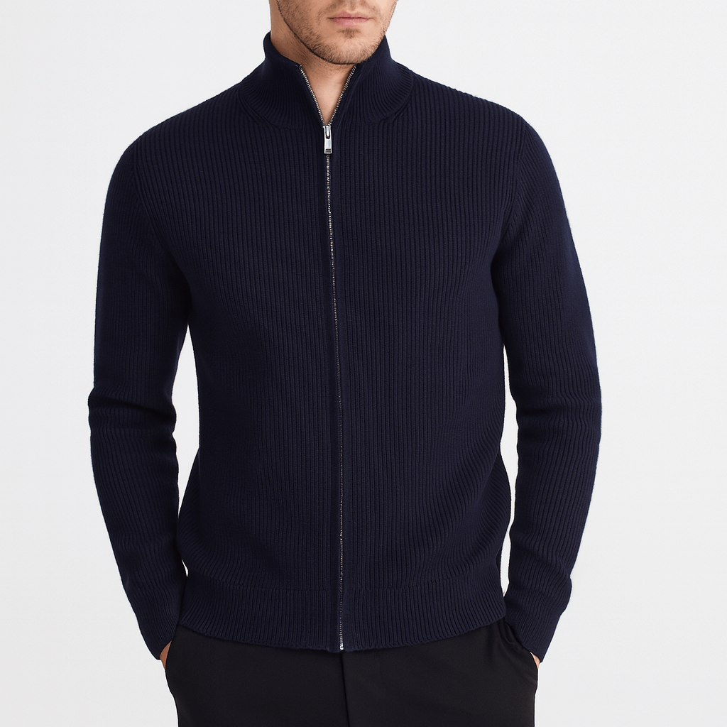 Stoneburry | Soft knit high-neck cardigan