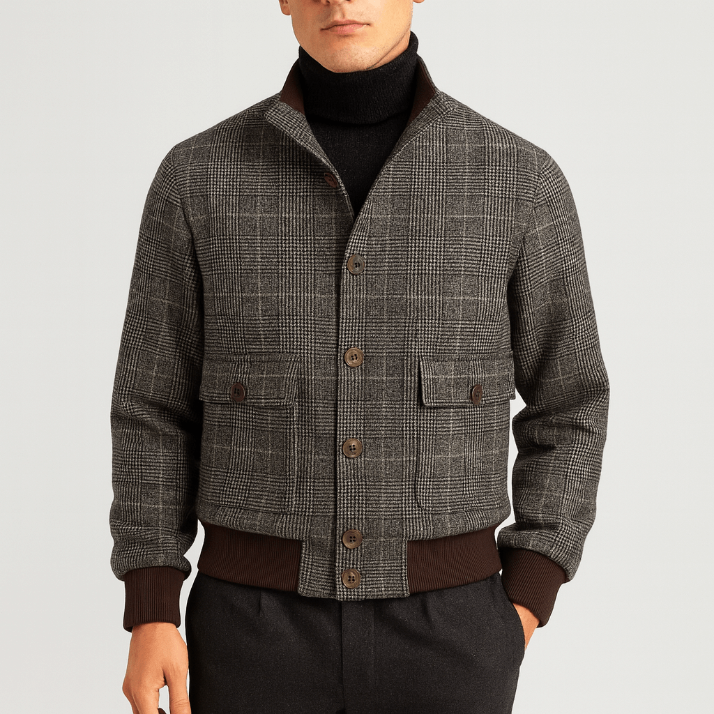 Stoneburry | Classic fit wool plaid coat
