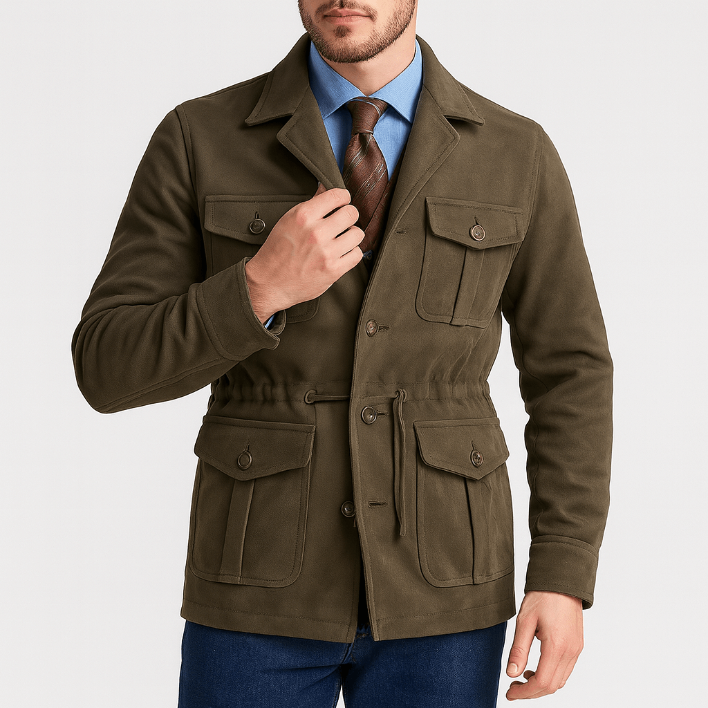 Stoneburry | Suede hunting jacket with adjustable fit and multiple pockets