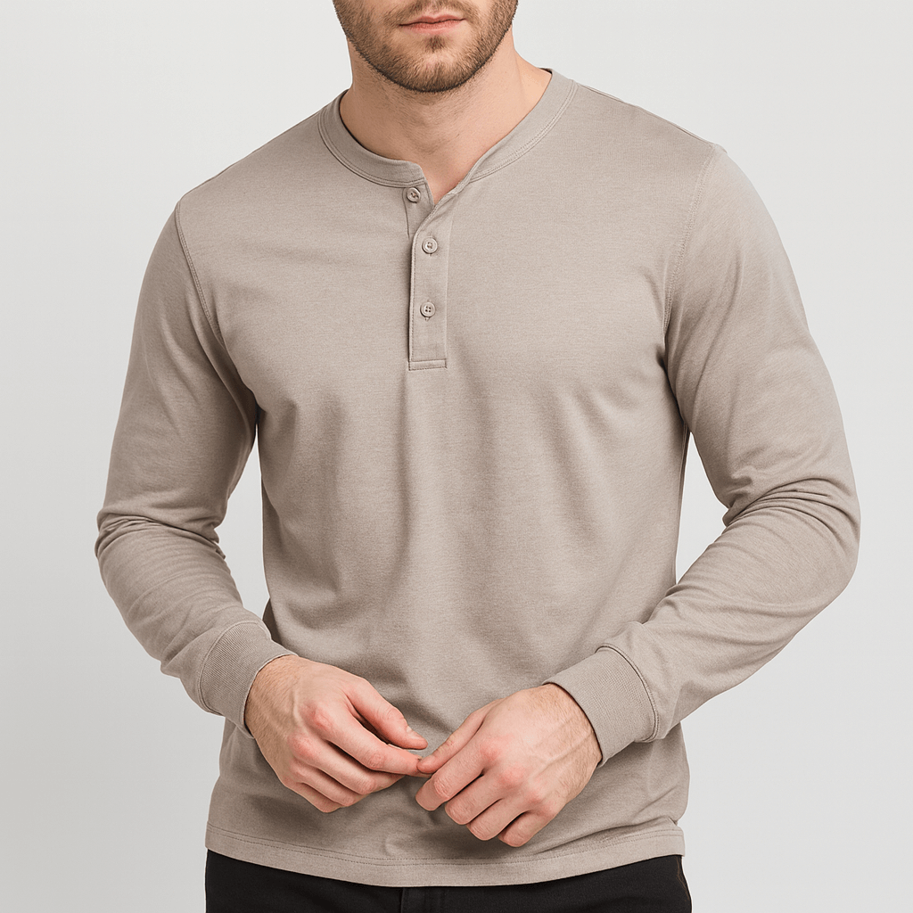 Stoneburry | Classic long sleeve henley shirt