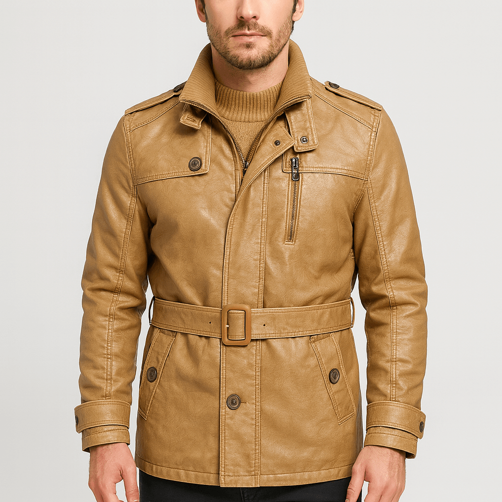 Stoneburry | Plush lined trench coat with belted waist
