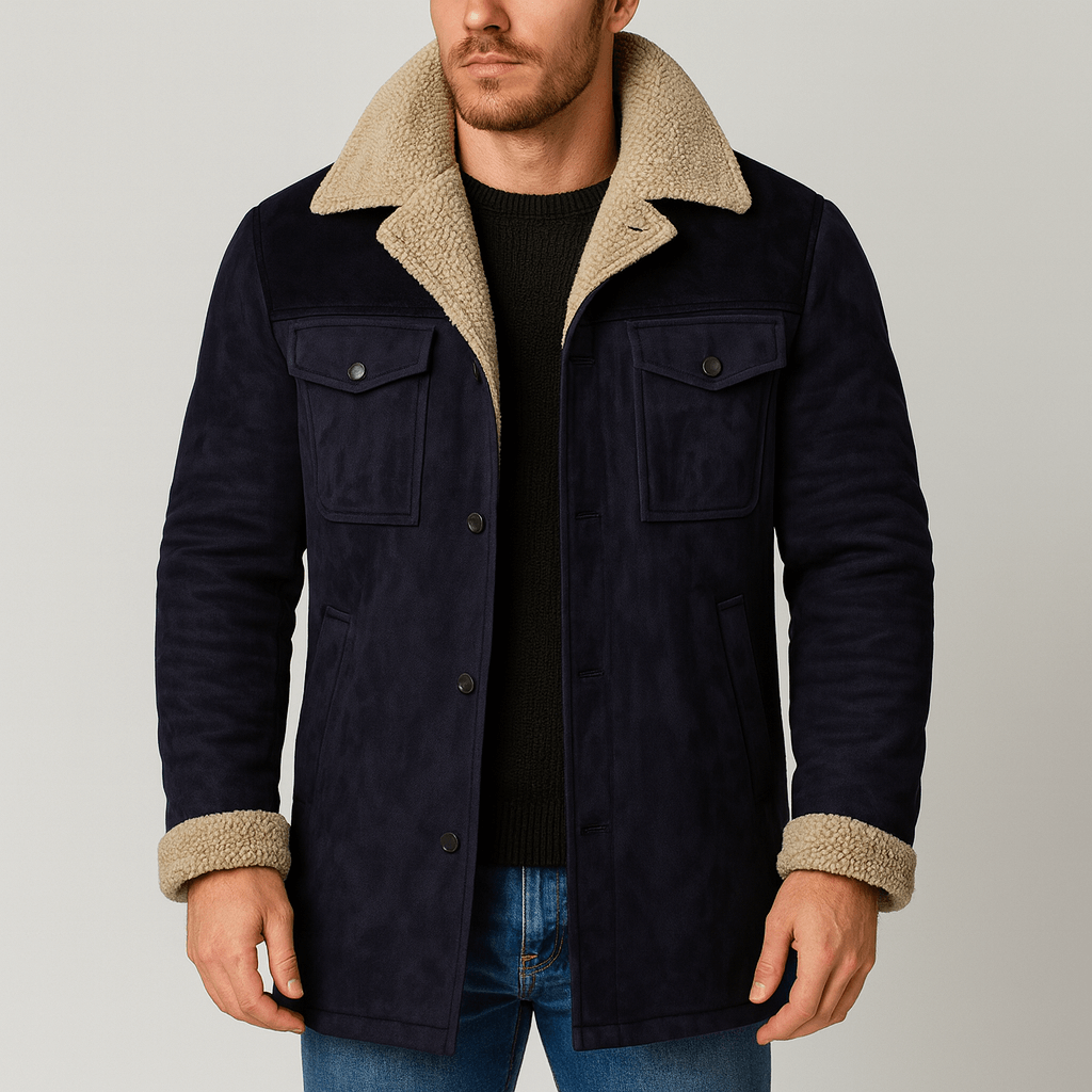 Stoneburry | Relaxed fit trench coat with plush collar